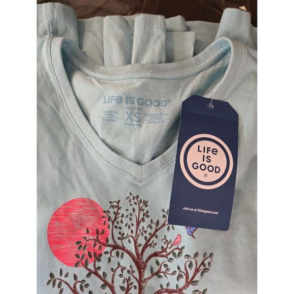 Life Is Good Womens XS Stay Positive Long Sleeve V-Neck Tee - Picture 4 of 6